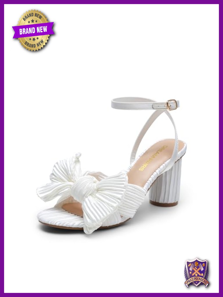 Crinkle Satin Or Synthetic Leather Bow Knot Heeled Sandals Wedding Party Shoes
